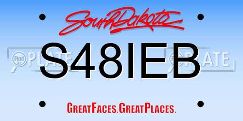 S48IEB South Dakota License Plate