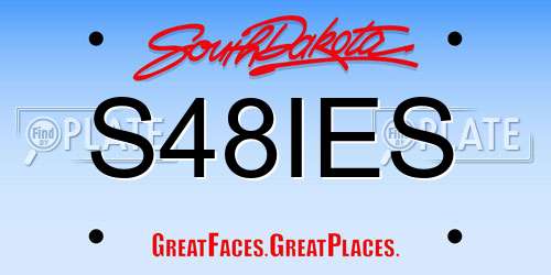 S48IES South Dakota License Plate