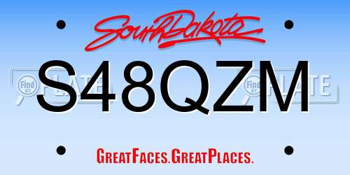 S48QZM South Dakota License Plate