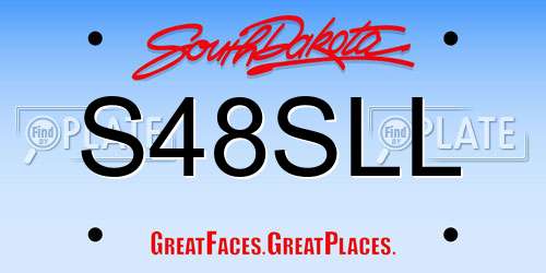 S48SLL South Dakota License Plate