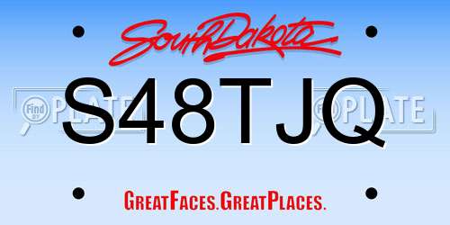 S48TJQ South Dakota License Plate