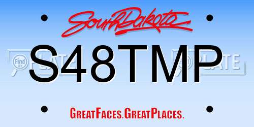 S48TMP South Dakota License Plate