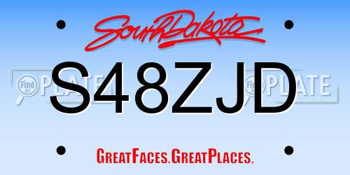 S48ZJD South Dakota License Plate