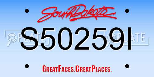 S50259I South Dakota License Plate
