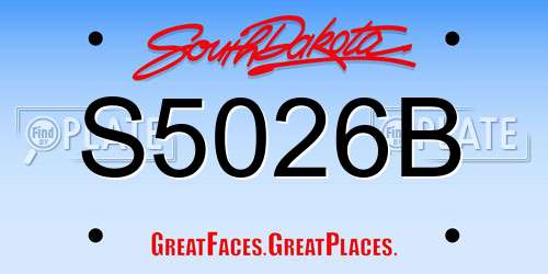 S5026B South Dakota License Plate