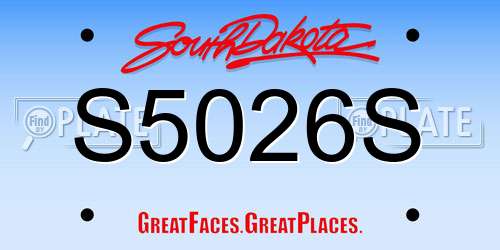 S5026S South Dakota License Plate