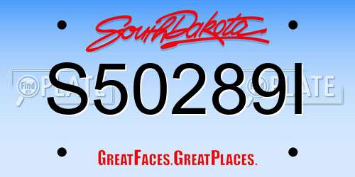 S50289I South Dakota License Plate
