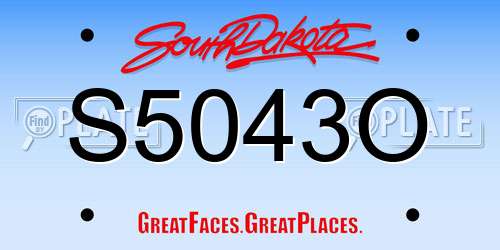 S5043O South Dakota License Plate