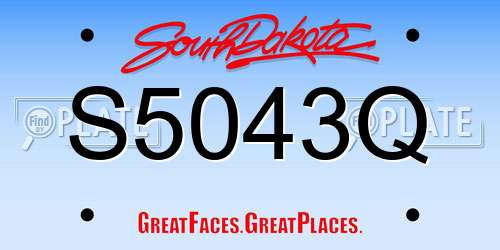 S5043Q South Dakota License Plate
