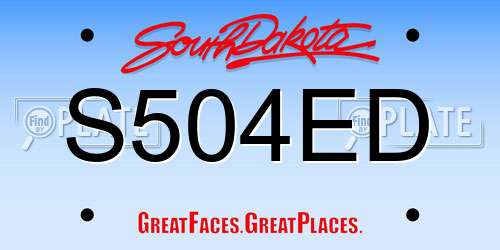 S504ED South Dakota License Plate