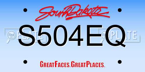S504EQ South Dakota License Plate