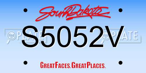 S5052V South Dakota License Plate