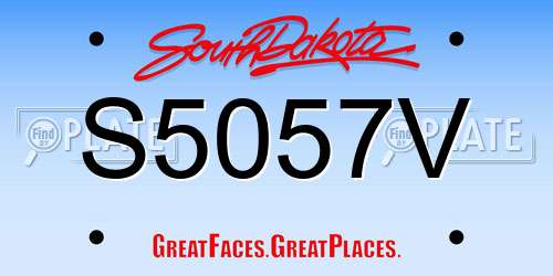 S5057V South Dakota License Plate