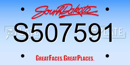 S507591 South Dakota License Plate