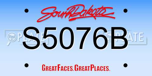 S5076B South Dakota License Plate