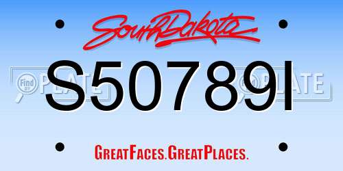 S50789I South Dakota License Plate