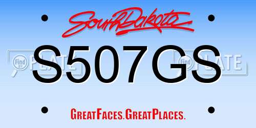 S507GS South Dakota License Plate