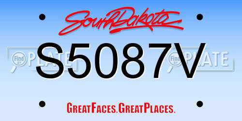 S5087V South Dakota License Plate