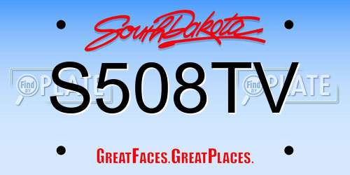 S508TV South Dakota License Plate