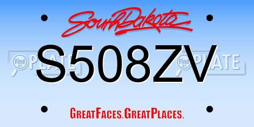 S508ZV South Dakota License Plate