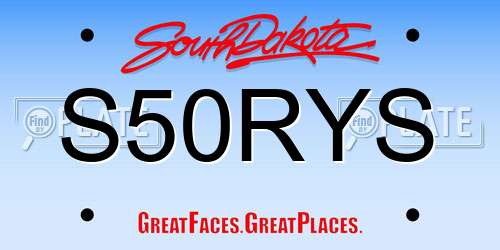S50RYS South Dakota License Plate