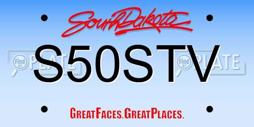 S50STV South Dakota License Plate