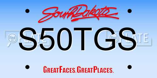 S50TGS South Dakota License Plate