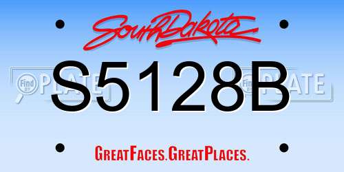 S5128B South Dakota License Plate