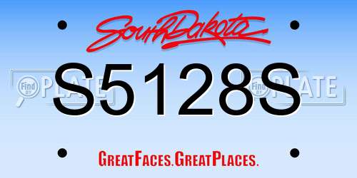 S5128S South Dakota License Plate