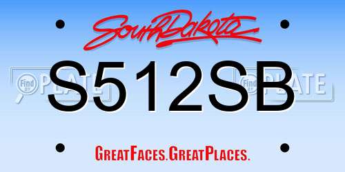 S512SB South Dakota License Plate