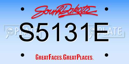 S5131E South Dakota License Plate
