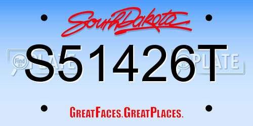 S51426T South Dakota License Plate