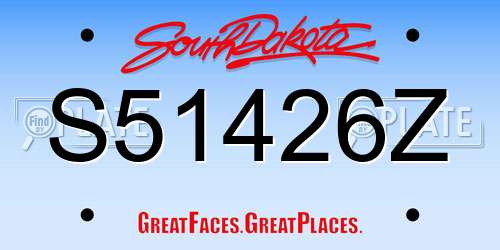 S51426Z South Dakota License Plate
