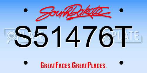 S51476T South Dakota License Plate