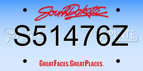 S51476Z South Dakota License Plate