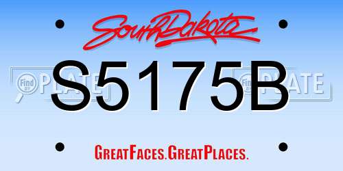 S5175B South Dakota License Plate