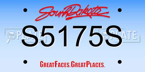 S5175S South Dakota License Plate