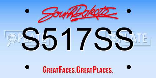 S517SS South Dakota License Plate