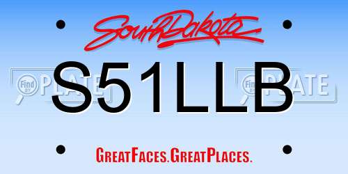 S51LLB South Dakota License Plate