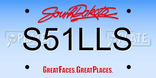 S51LLS South Dakota License Plate