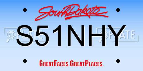 S51NHY South Dakota License Plate