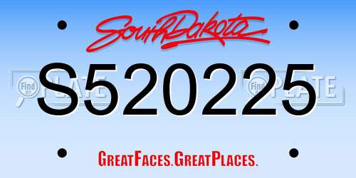 S520225 South Dakota License Plate