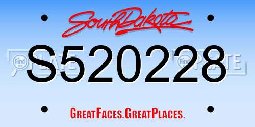 S520228 South Dakota License Plate