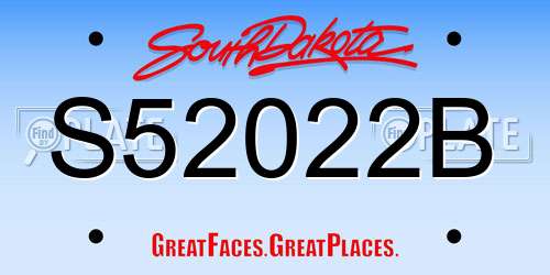 S52022B South Dakota License Plate