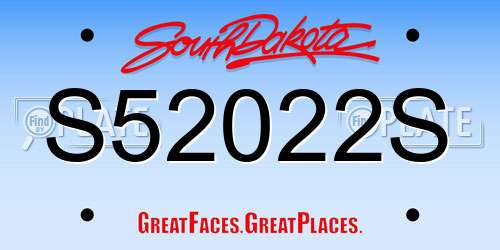 S52022S South Dakota License Plate