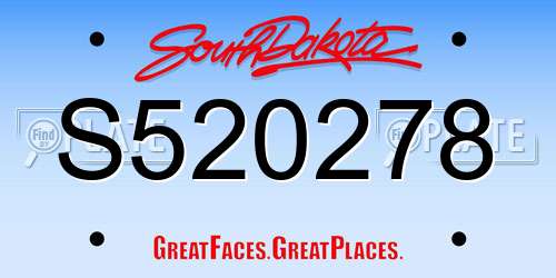S520278 South Dakota License Plate