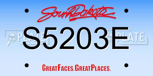 S5203E South Dakota License Plate