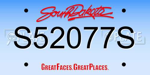 S52077S South Dakota License Plate