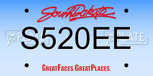 S520EE South Dakota License Plate