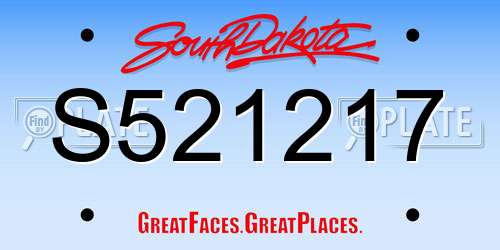 S521217 South Dakota License Plate